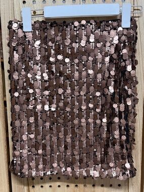 DKNY Jeans Y2K Bronze Sequin Tube Top Small Going Out Party Top